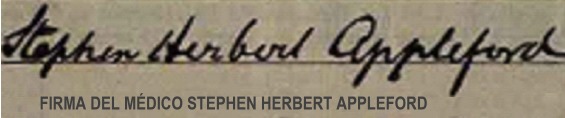 Firma de médico Stephen Applefort.